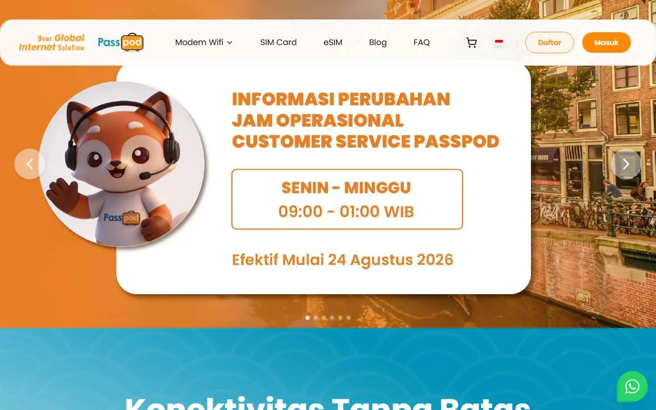Tampilan website resmi Yelooo Integra Datanet (passpod.com)