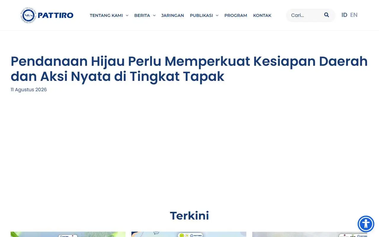 Tampilan website resmi PATTIRO (pattiro.org)