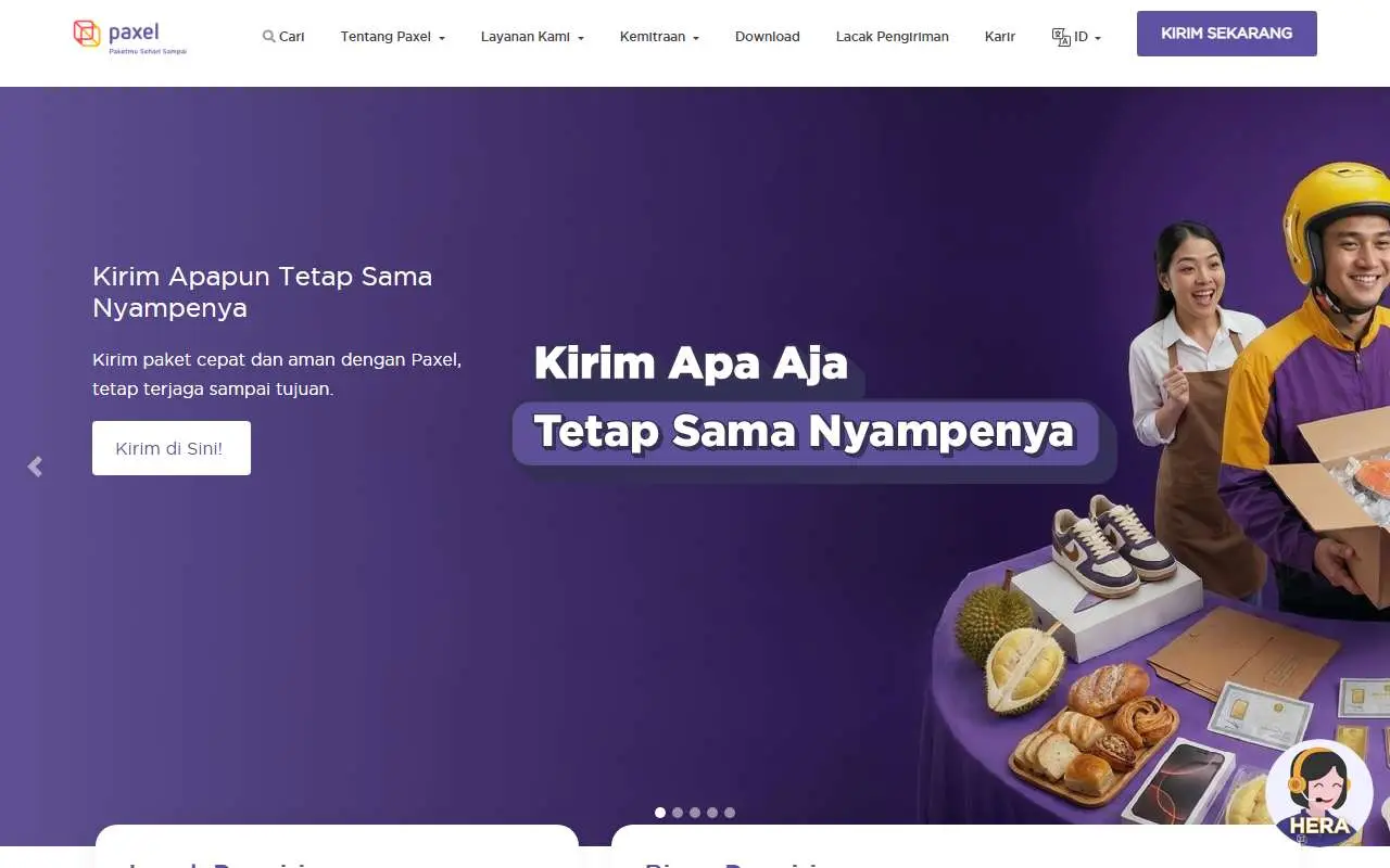 Tampilan website resmi Paxel (paxel.co)