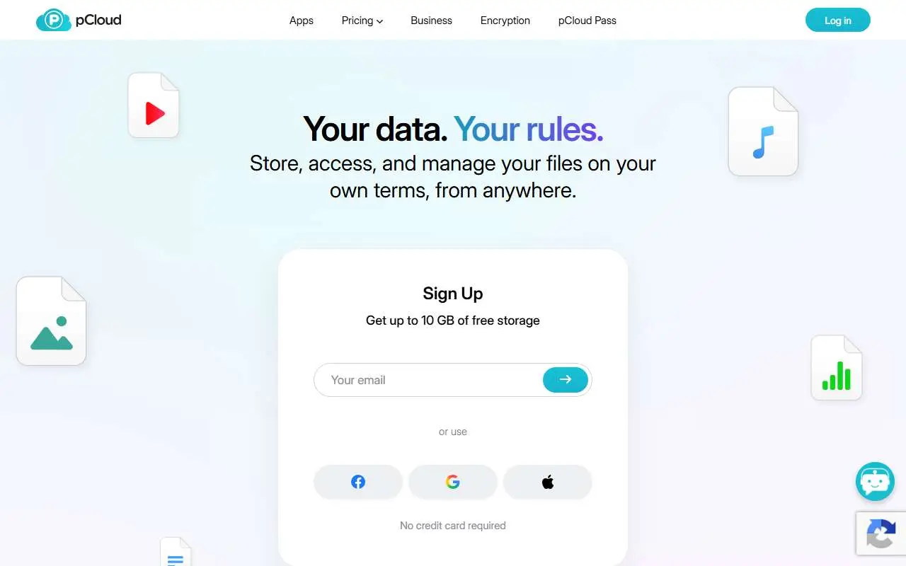 Tampilan website resmi pCloud (pcloud.com)