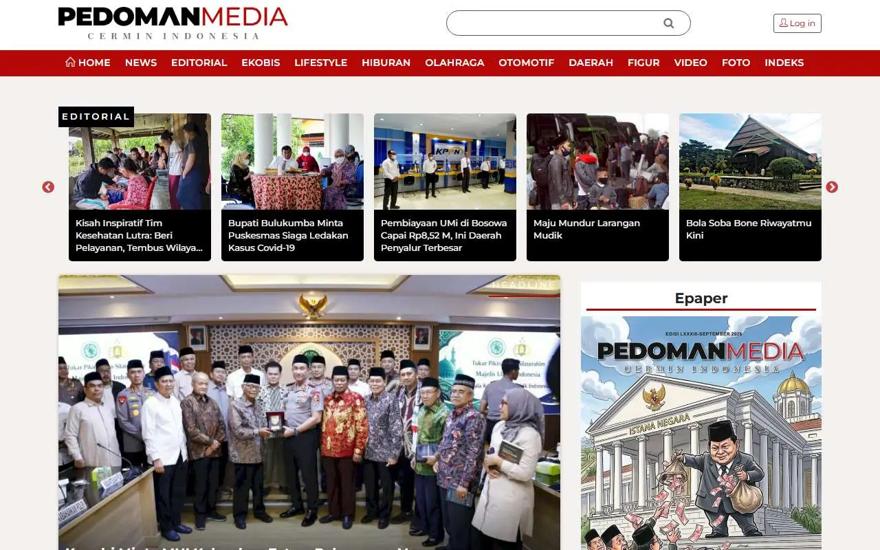 Tampilan website resmi Pedoman (pedoman.media)