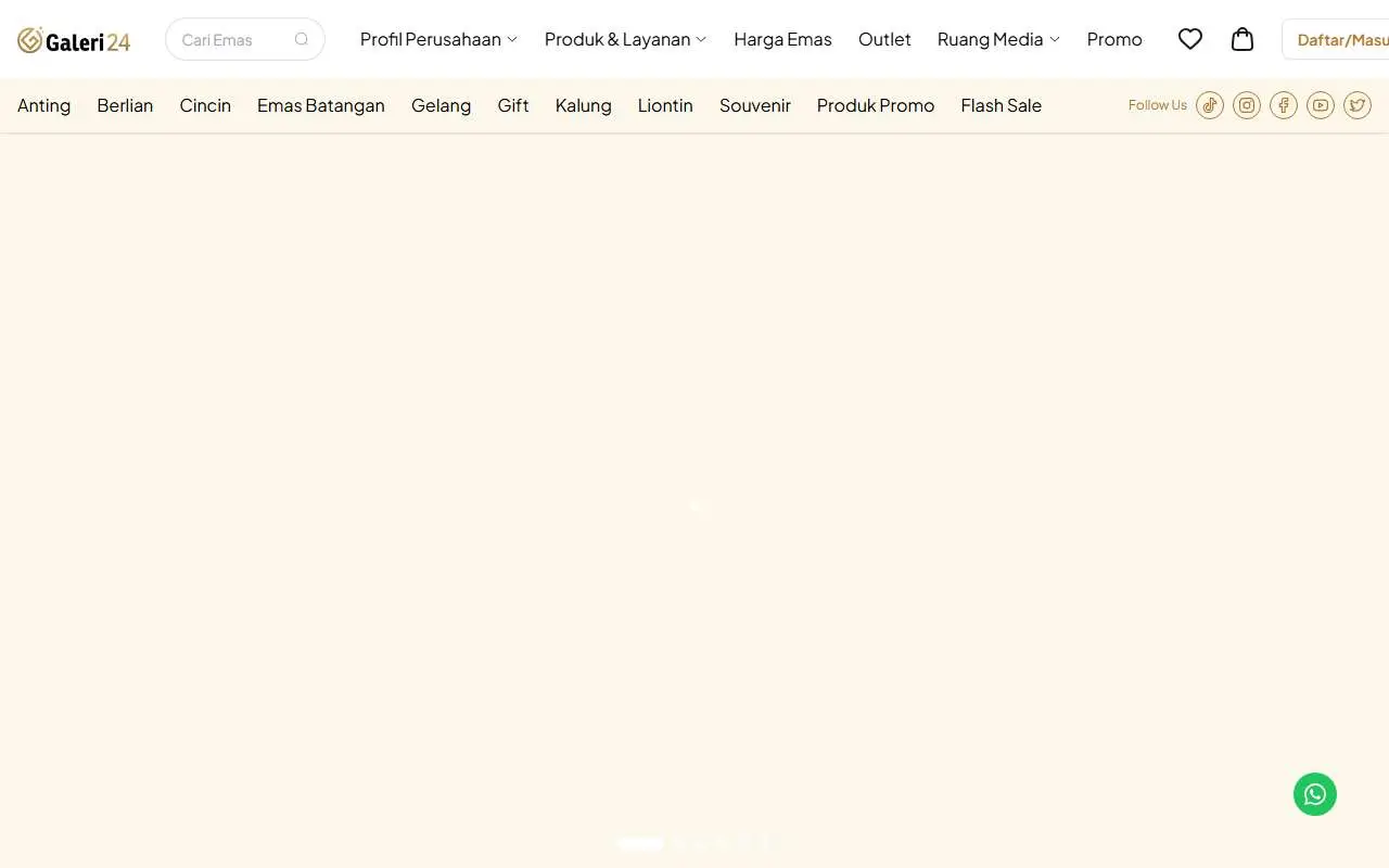 Tampilan website resmi Galeri 24 (galeri24.co.id)