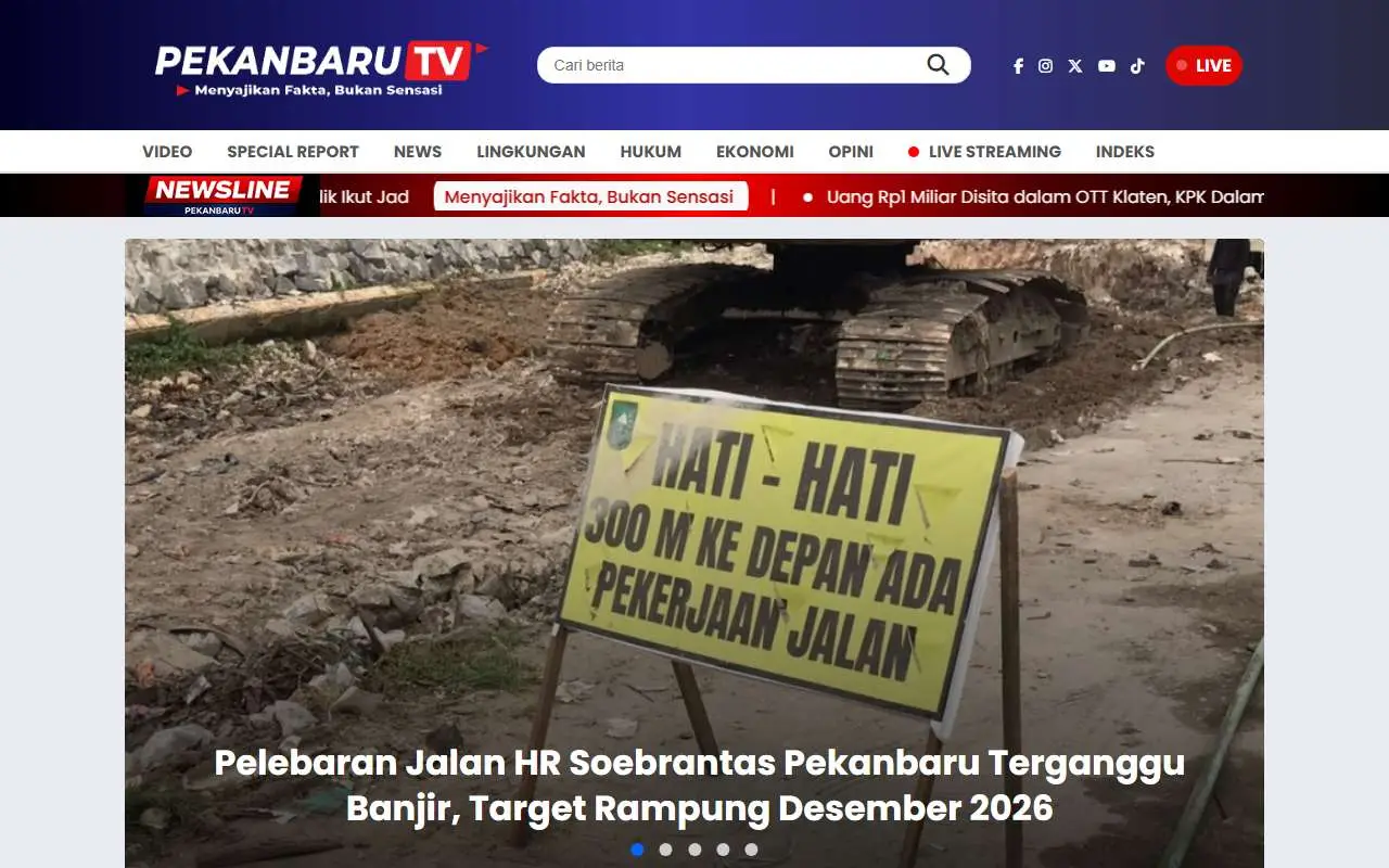 Tampilan website resmi Pekanbaru TV (pekanbarutv.com)