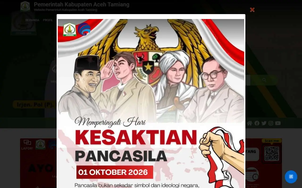 Tampilan website resmi Pemkab Aceh Tamiang (acehtamiangkab.go.id)