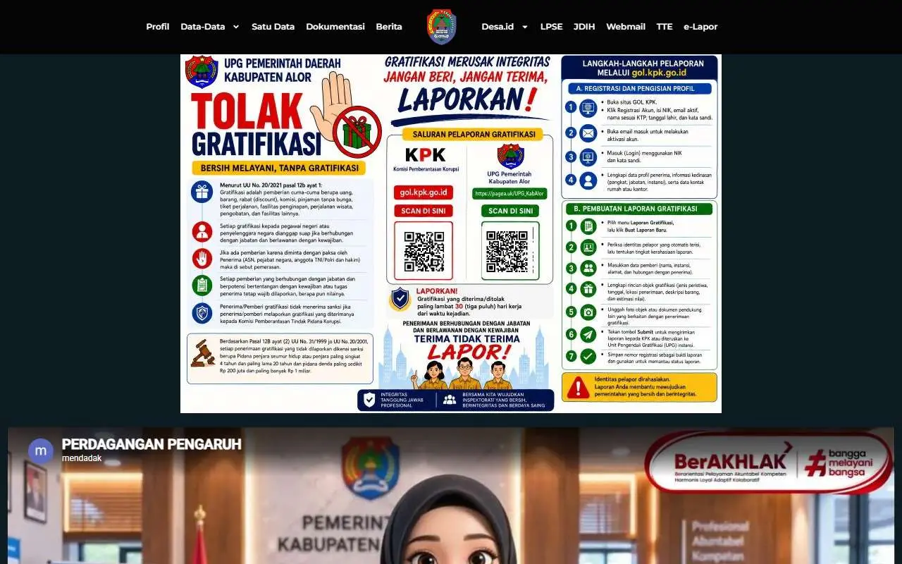 Tampilan website resmi Pemkab Alor (alorkab.go.id)