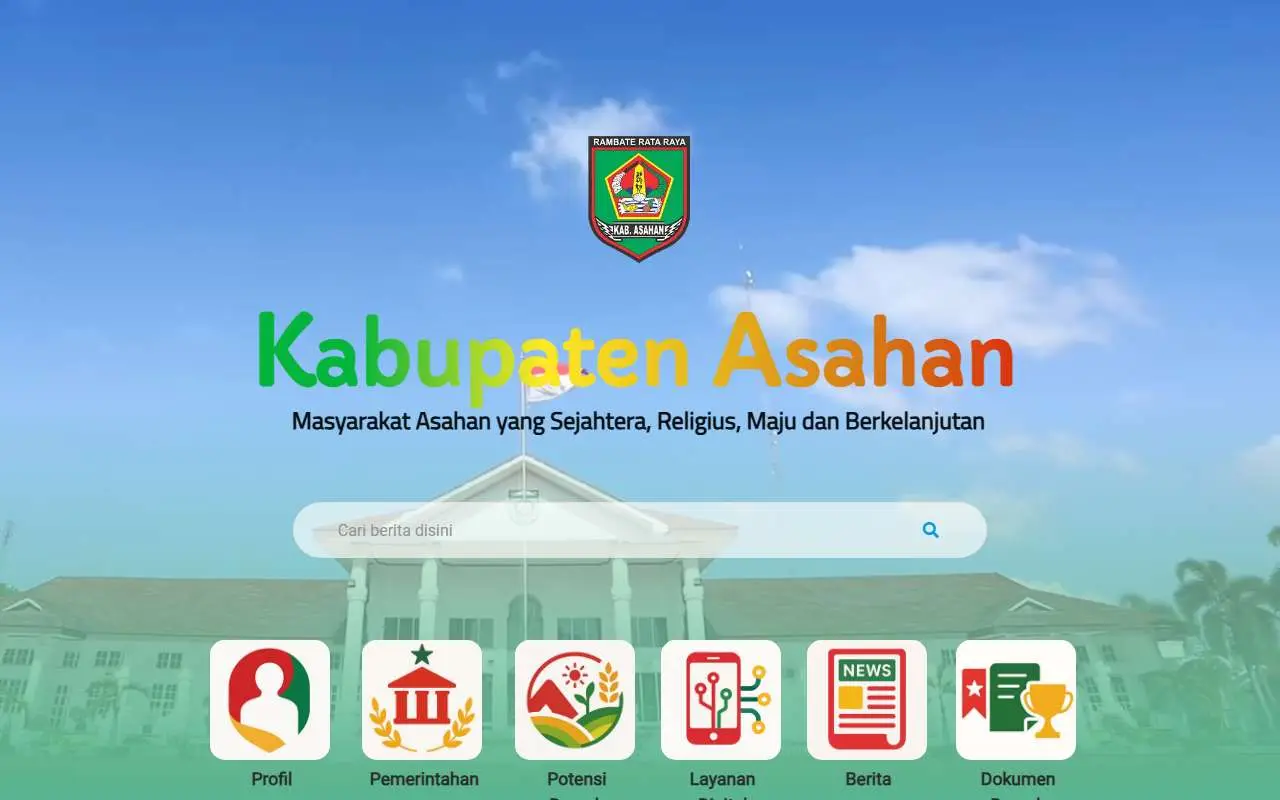 Tampilan website resmi Pemkab Asahan (asahankab.go.id)