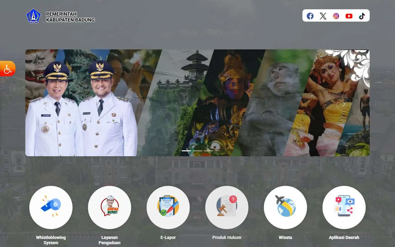 Tampilan website resmi Pemkab Badung (badungkab.go.id)