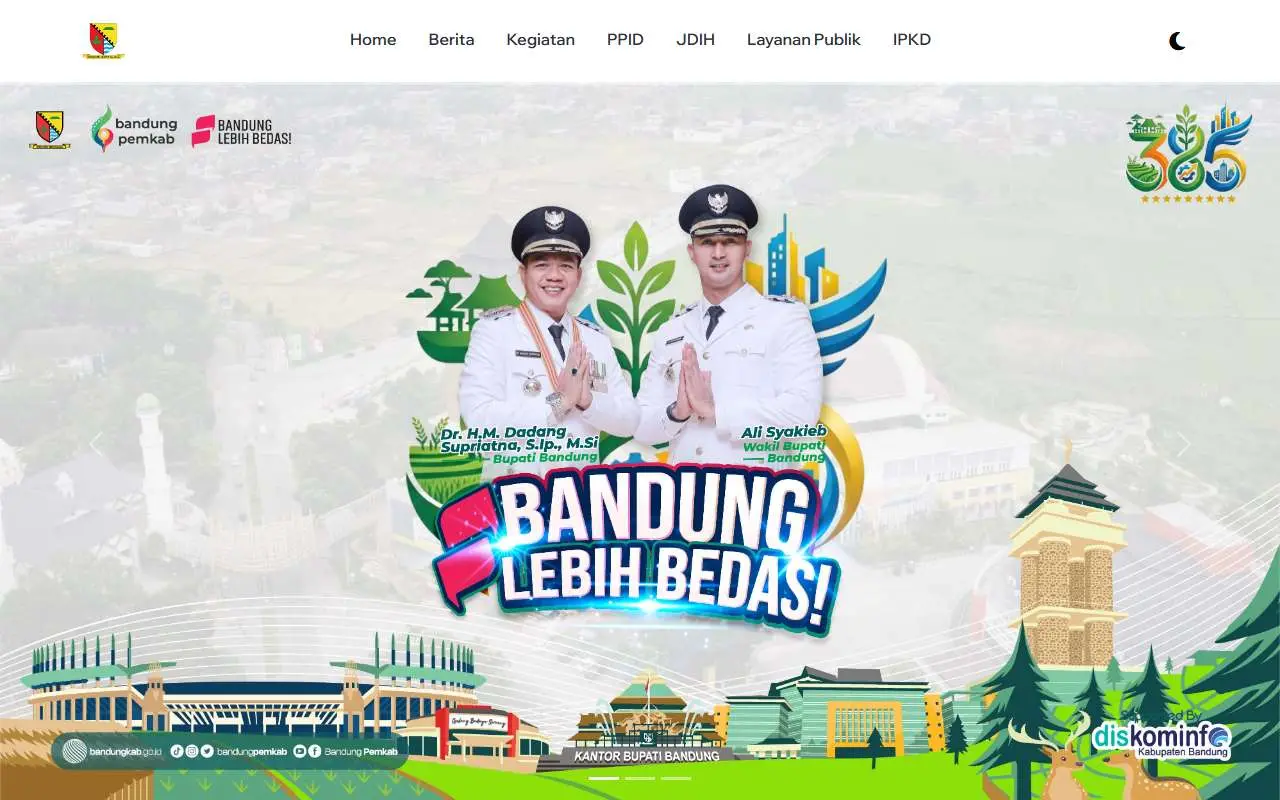 Tampilan website resmi Pemkab Bandung (bandungkab.go.id)