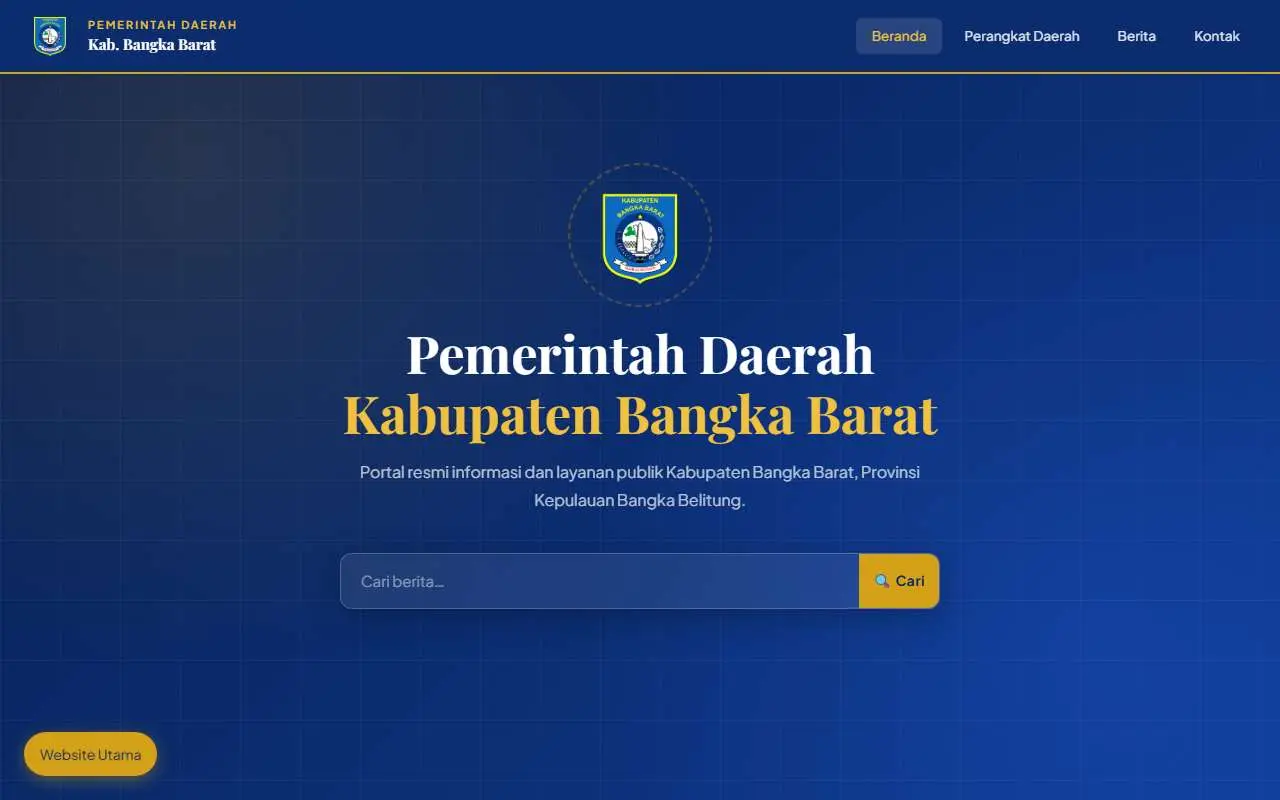 Tampilan website resmi Pemkab Bangka Barat (bangkabaratkab.go.id)