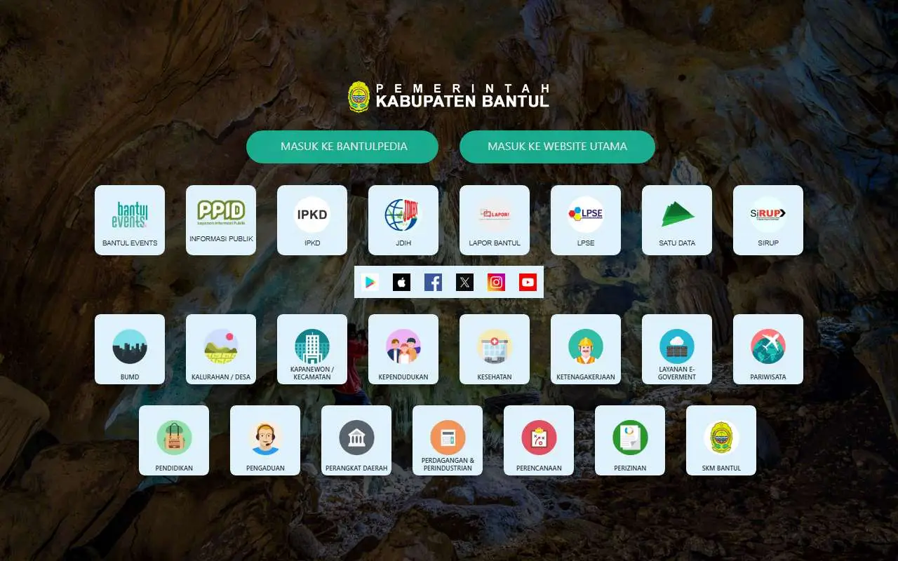 Tampilan website resmi Pemkab Bantul (bantulkab.go.id)