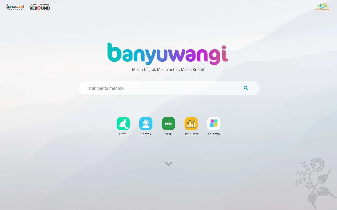 Tampilan website resmi Pemkab Banyuwangi (banyuwangikab.go.id)