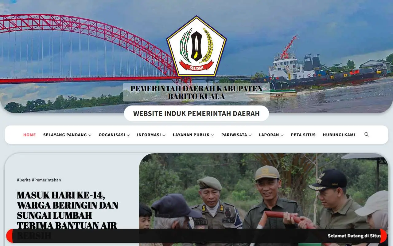 Tampilan website resmi Pemkab Barito Kuala (baritokualakab.go.id)
