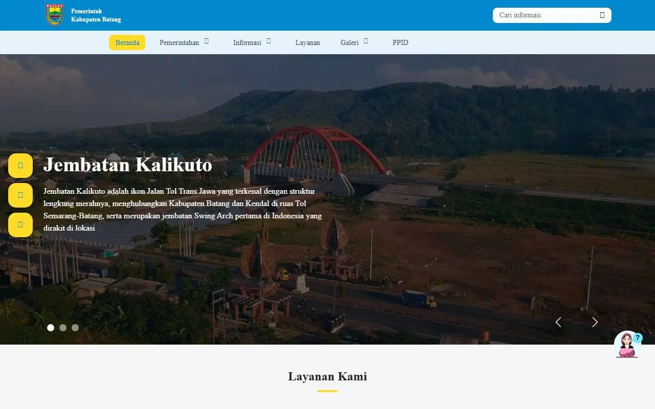 Tampilan website resmi Pemkab Batang (batangkab.go.id)