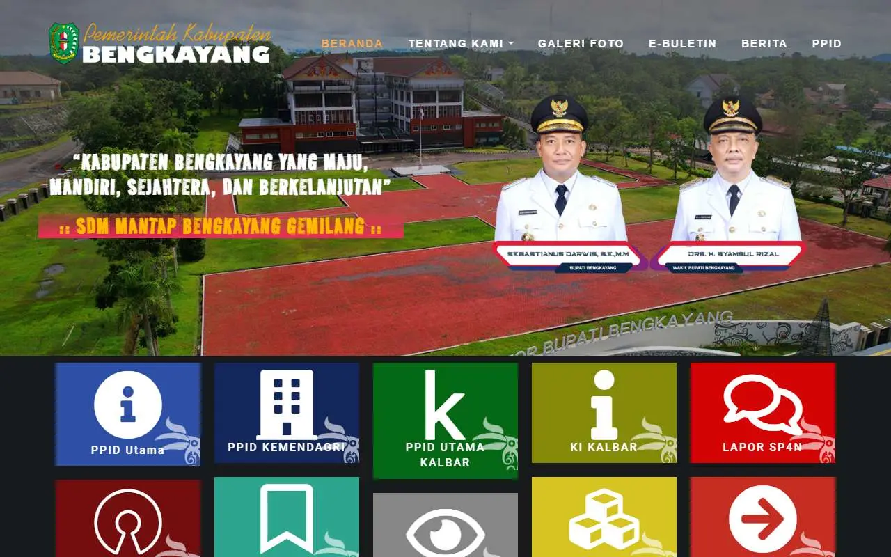 Tampilan website resmi Pemkab Bengkayang (bengkayangkab.go.id)