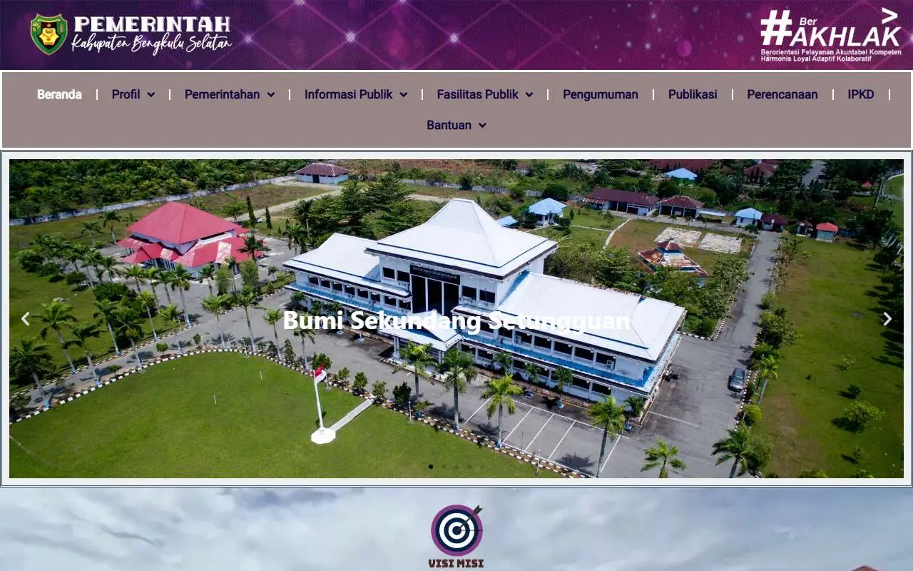 Tampilan website resmi Pemkab Bengkulu Selatan (bengkuluselatankab.go.id)