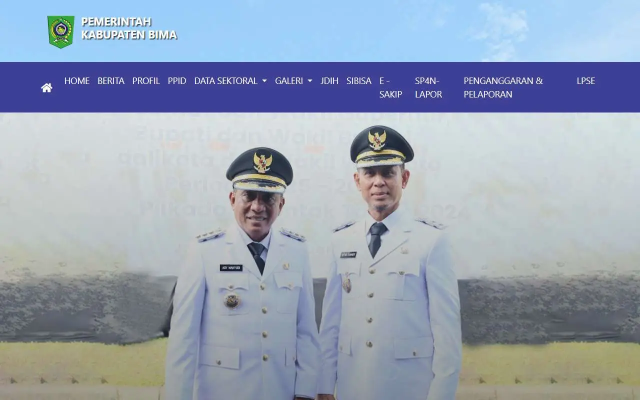 Tampilan website resmi Pemkab Bima (bimakab.go.id)
