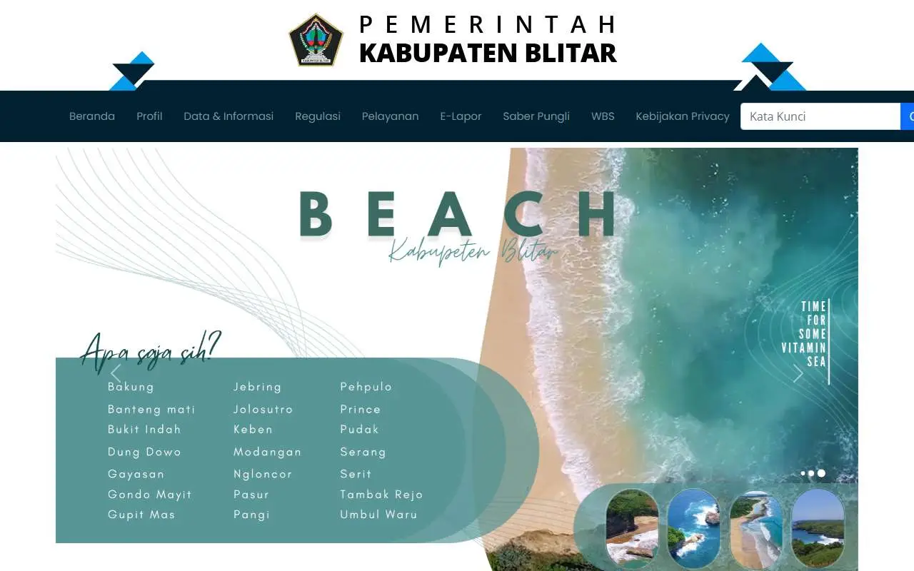 Tampilan website resmi Pemkab Blitar (blitarkab.go.id)