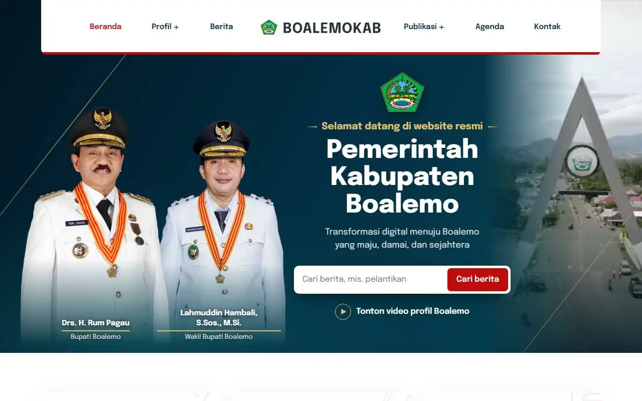 Tampilan website resmi Pemkab Boalemo (boalemokab.go.id)