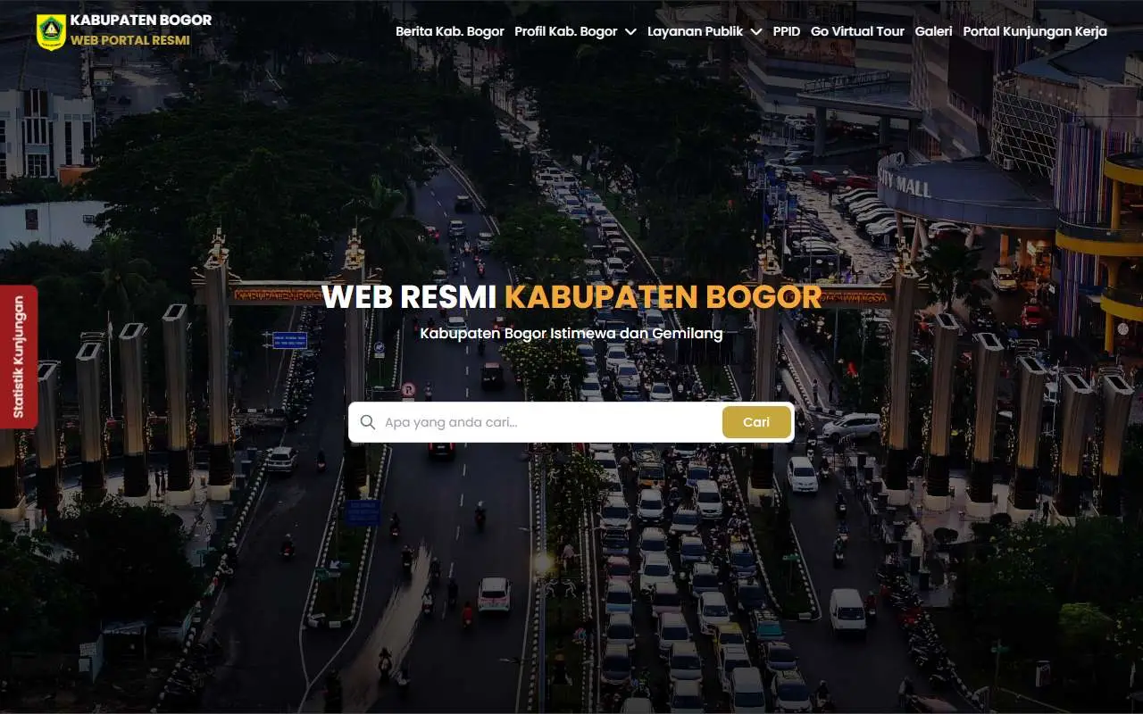 Tampilan website resmi Pemkab Bogor (bogorkab.go.id)