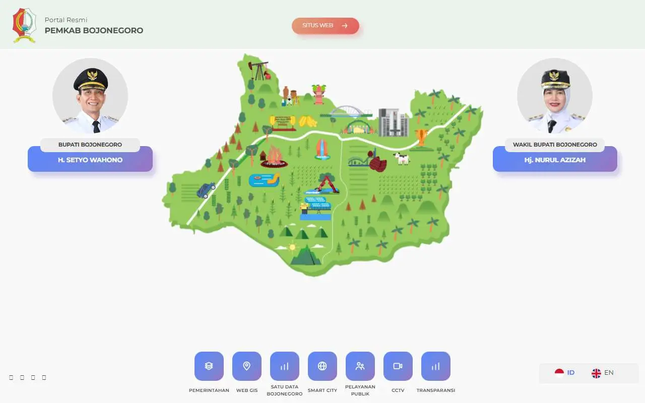 Tampilan website resmi Pemkab Bojonegoro (bojonegorokab.go.id)