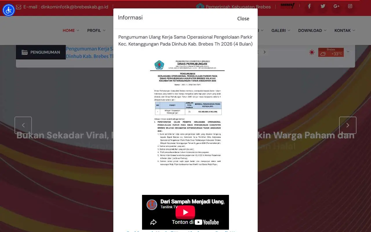 Tampilan website resmi Pemkab Brebes (brebeskab.go.id)