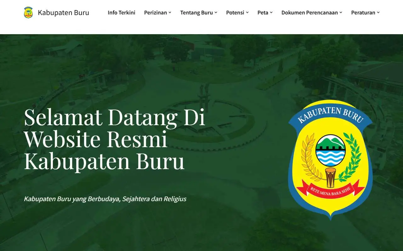 Tampilan website resmi Pemkab Buru (burukab.go.id)
