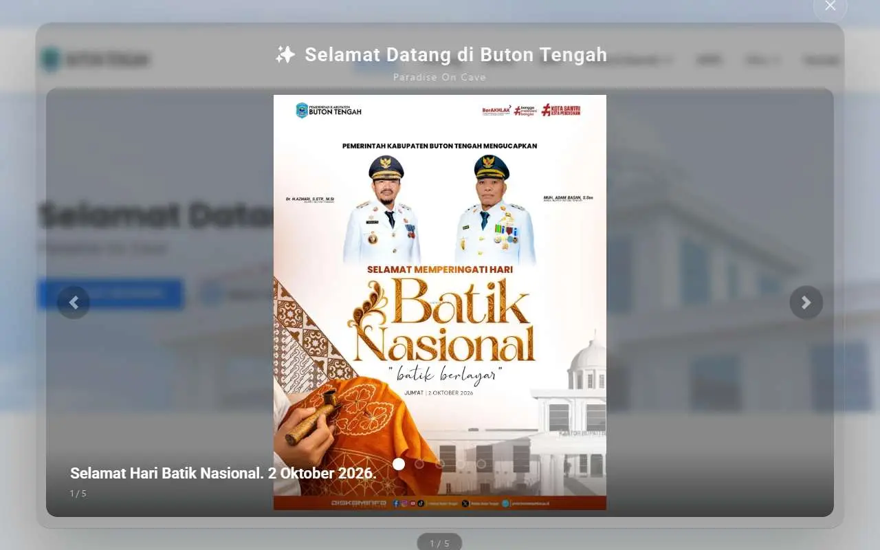 Tampilan website resmi Pemkab Buton Tengah (butontengahkab.go.id)