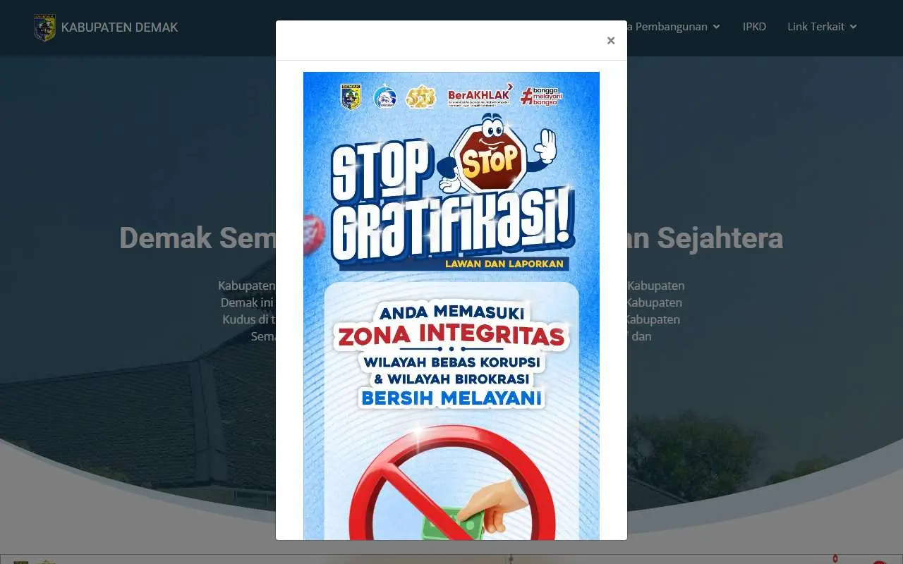 Tampilan website resmi Pemkab Demak (demakkab.go.id)