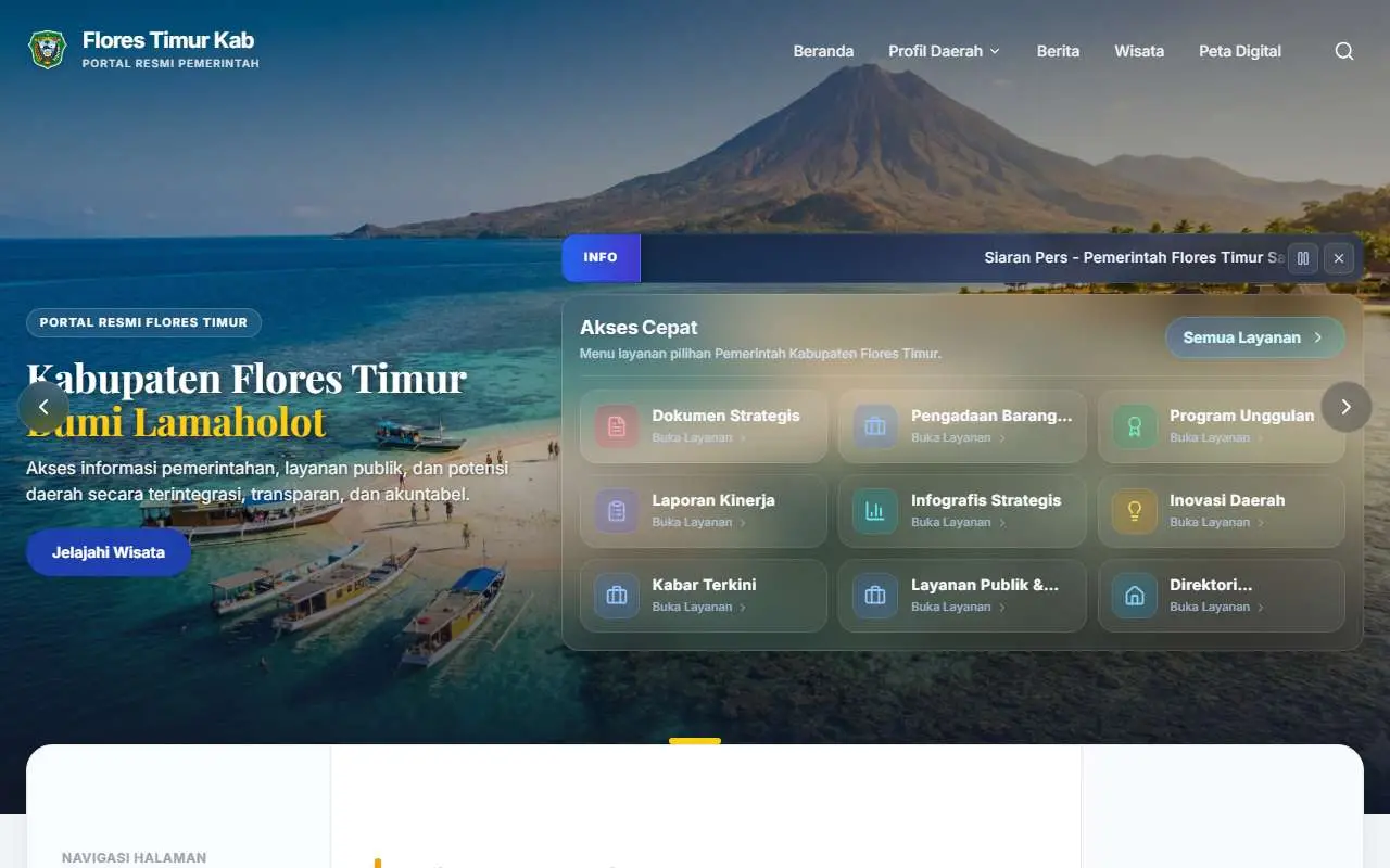 Tampilan website resmi Pemkab Flores Timur (florestimurkab.go.id)