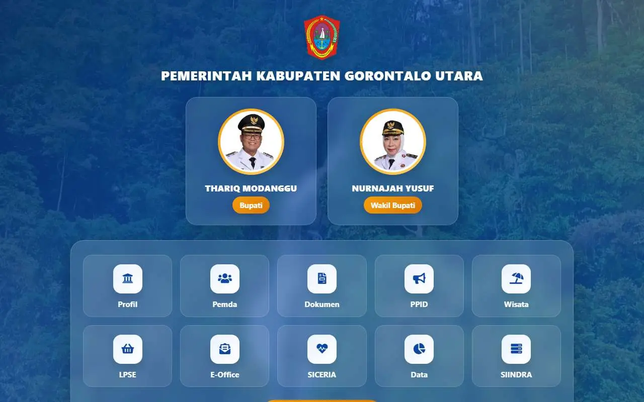 Tampilan website resmi Pemkab Gorontalo Utara (portal.gorutkab.go.id)