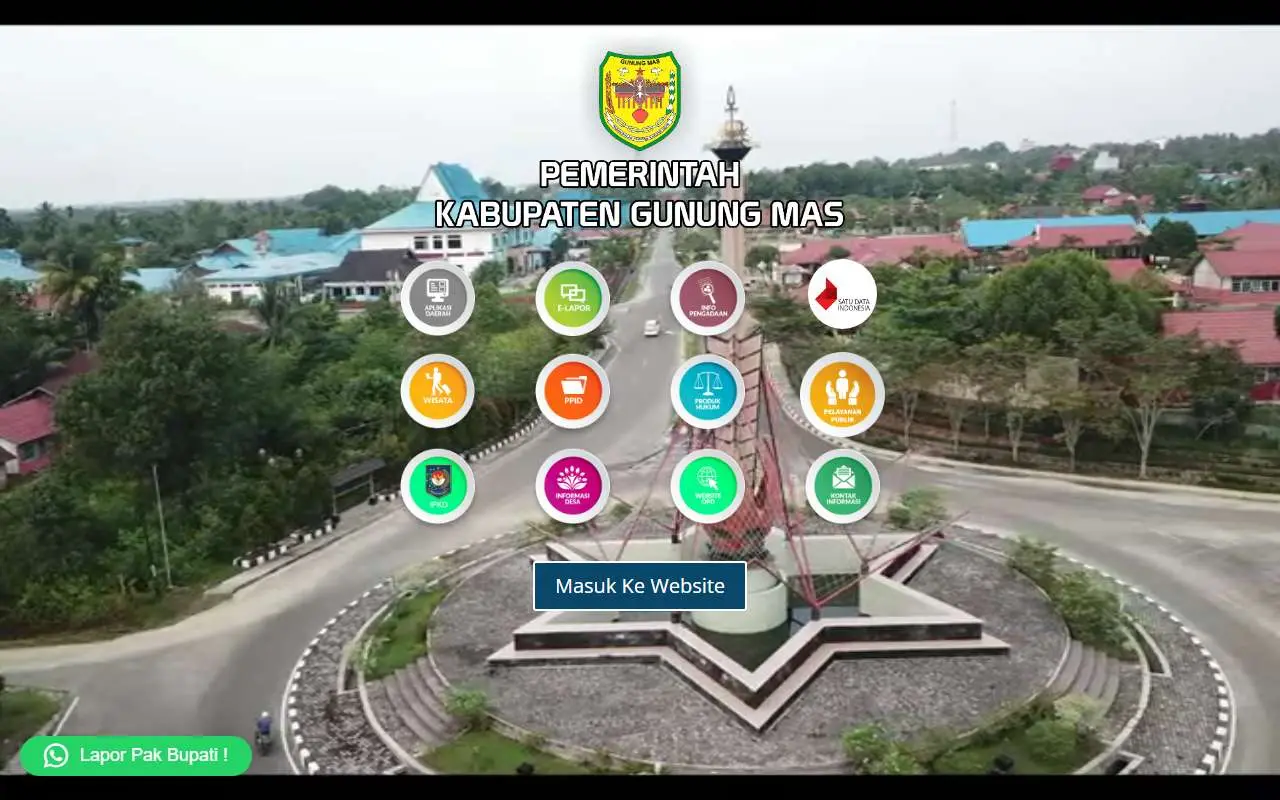 Tampilan website resmi Pemkab Gunung Mas (gunungmaskab.go.id)