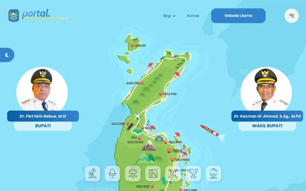 Tampilan website resmi Pemkab Halmahera Utara (halmaherautarakab.go.id)