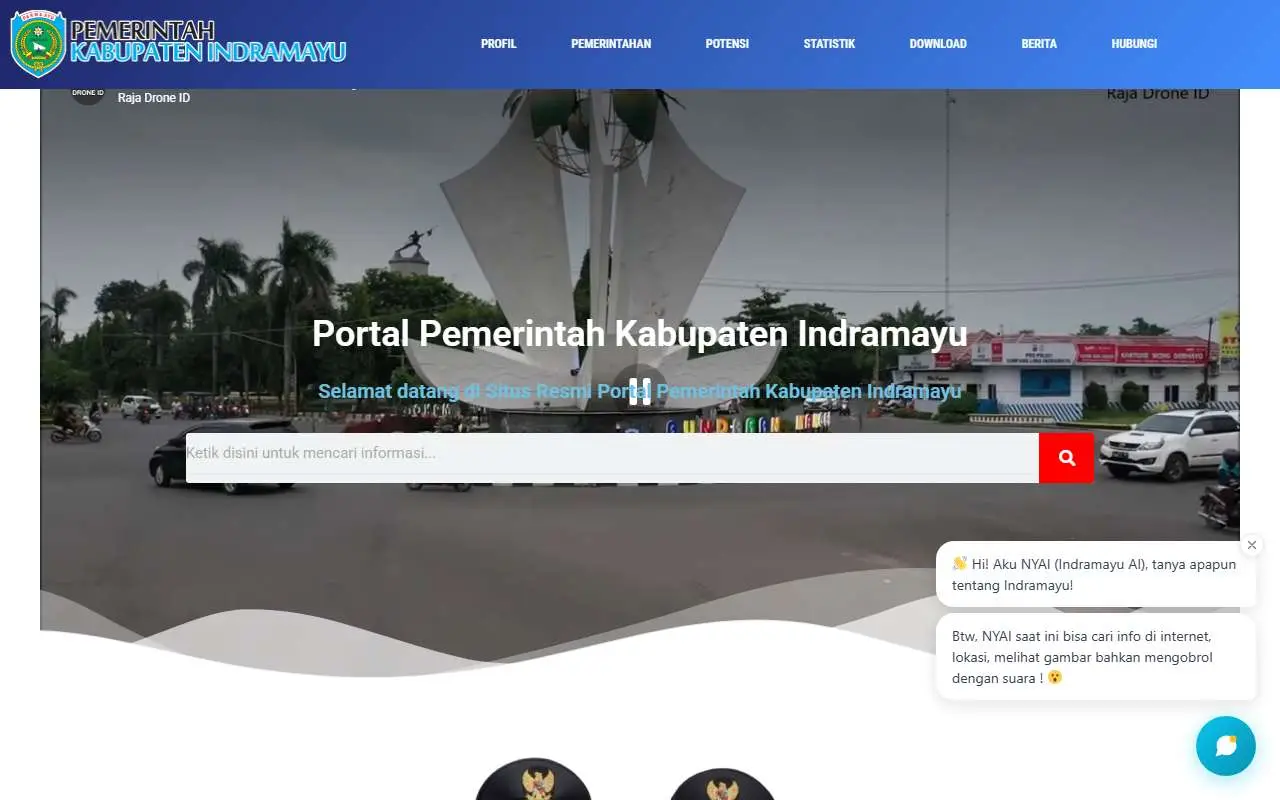 Tampilan website resmi Pemkab Indramayu (indramayukab.go.id)