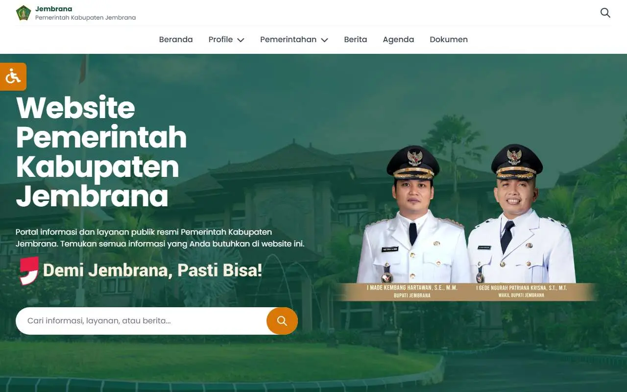 Tampilan website resmi Pemkab Jembrana (jembranakab.go.id)