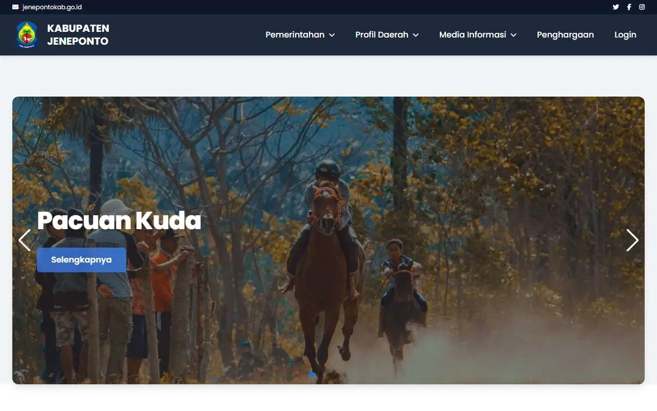 Tampilan website resmi Pemkab Jeneponto (jenepontokab.go.id)