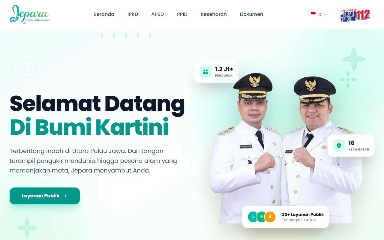 Tampilan website resmi Pemkab Jepara (jepara.go.id)