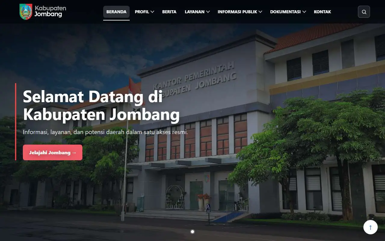 Tampilan website resmi Pemkab Jombang (jombangkab.go.id)