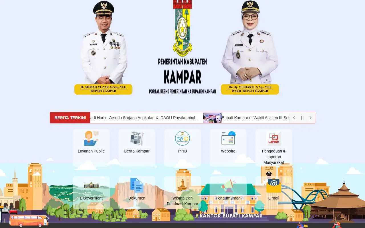 Tampilan website resmi Pemkab Kampar (kamparkab.go.id)