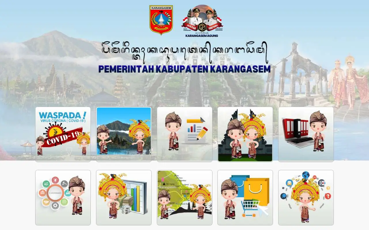 Tampilan website resmi Pemkab Karangasem (karangasemkab.go.id)