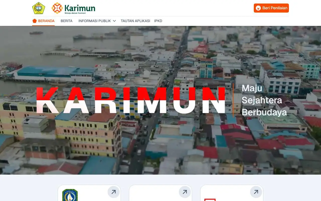 Tampilan website resmi Pemkab Karimun (karimunkab.go.id)