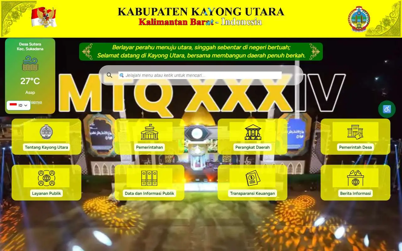 Tampilan website resmi Pemkab Kayong Utara (kayongutarakab.go.id)