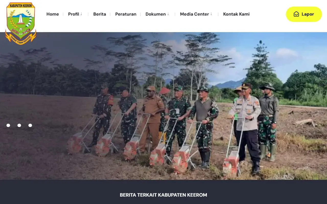 Tampilan website resmi Pemkab Keerom (keeromkab.go.id)