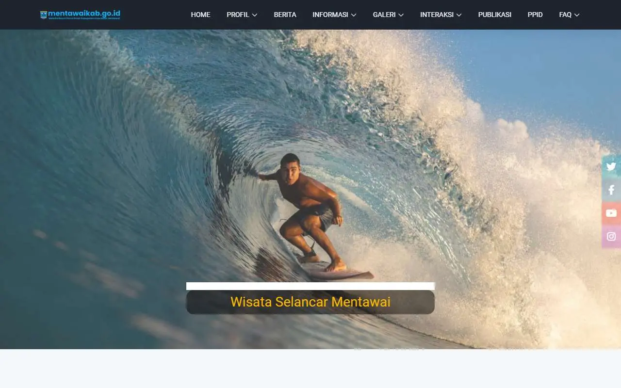 Tampilan website resmi Pemkab Kepulauan Mentawai (mentawaikab.go.id)