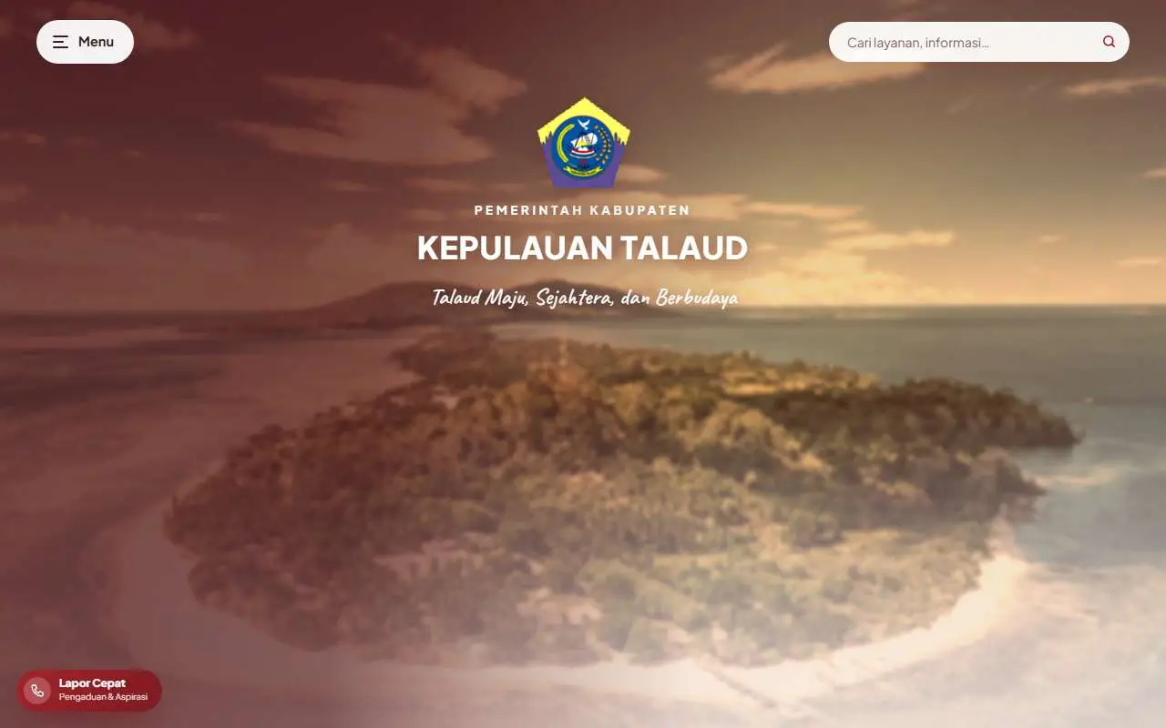 Tampilan website resmi Pemkab Kepulauan Talaud (talaudkab.go.id)