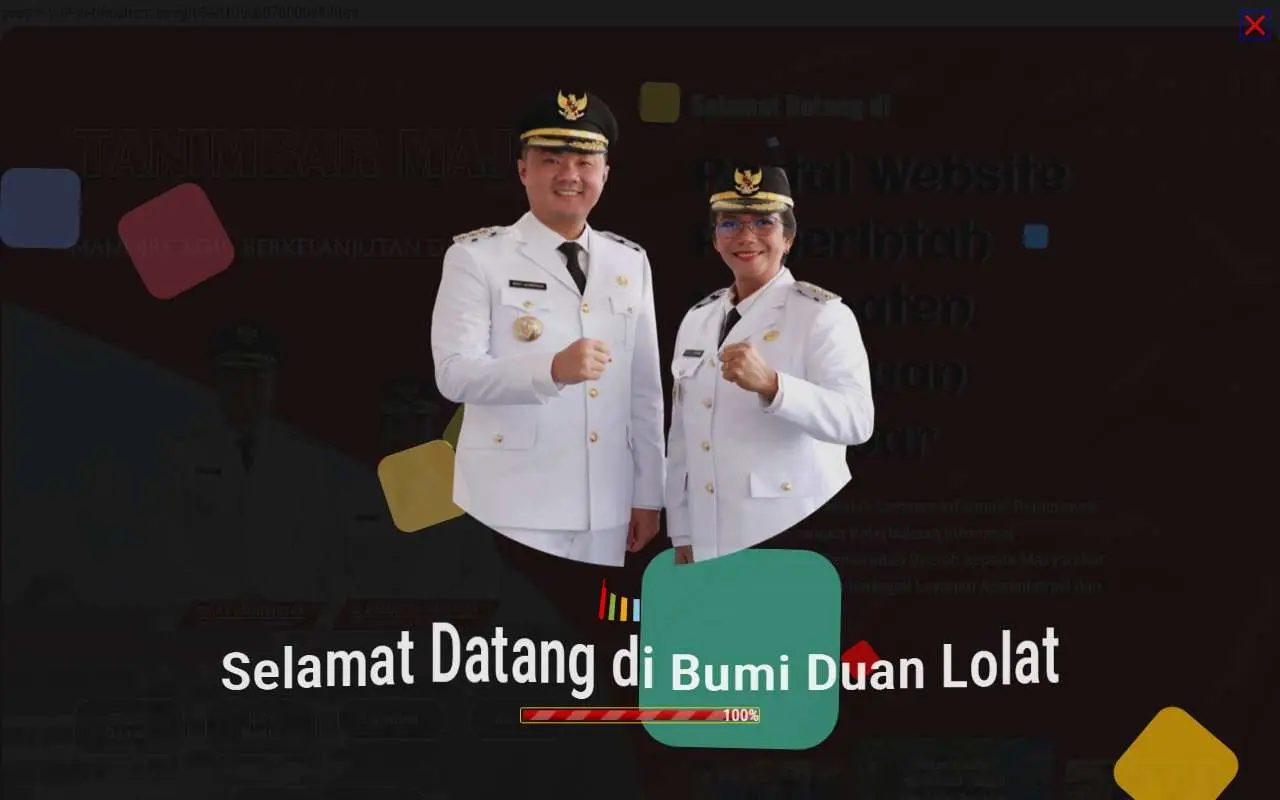 Tampilan website resmi Pemkab Kepulauan Tanimbar (tanimbar.go.id)