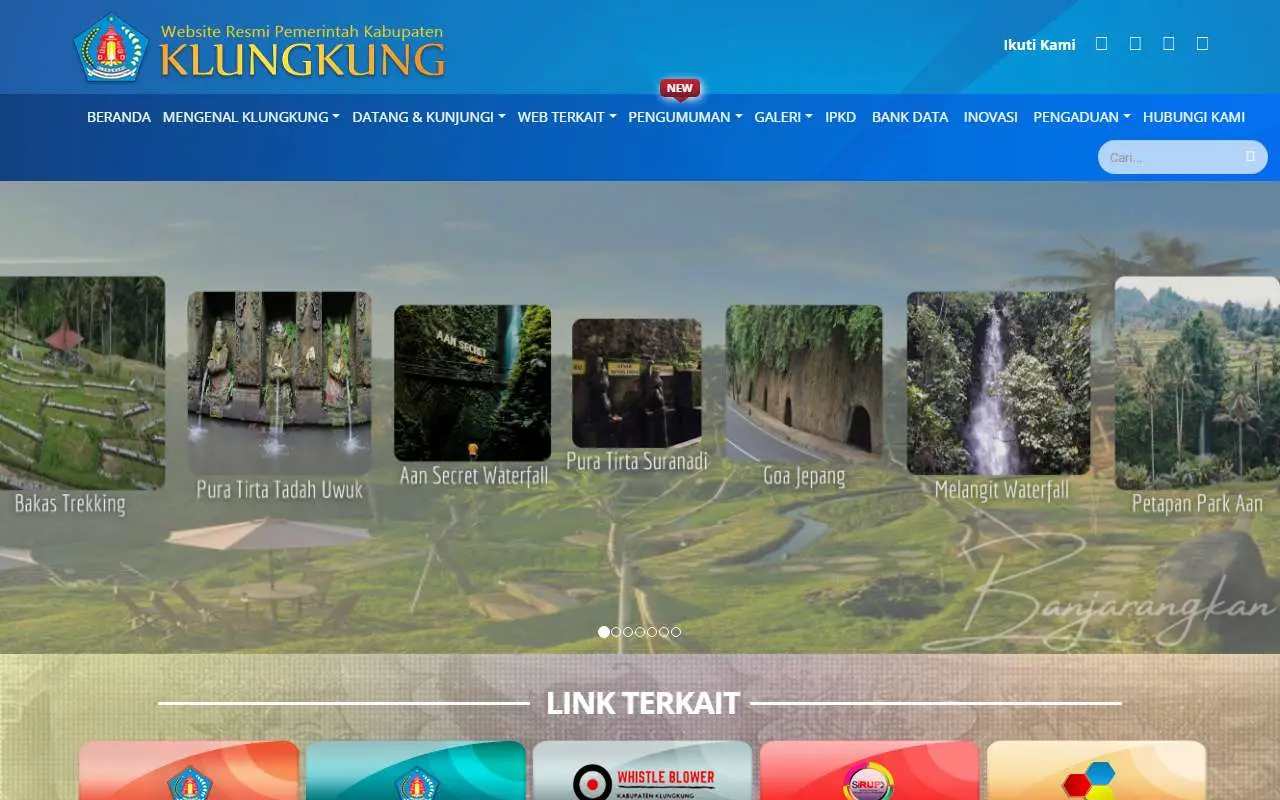 Tampilan website resmi Pemkab Klungkung (klungkungkab.go.id)