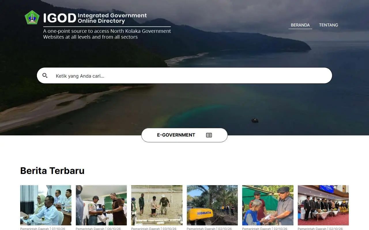 Tampilan website resmi Pemkab Kolaka Utara (kolutkab.go.id)