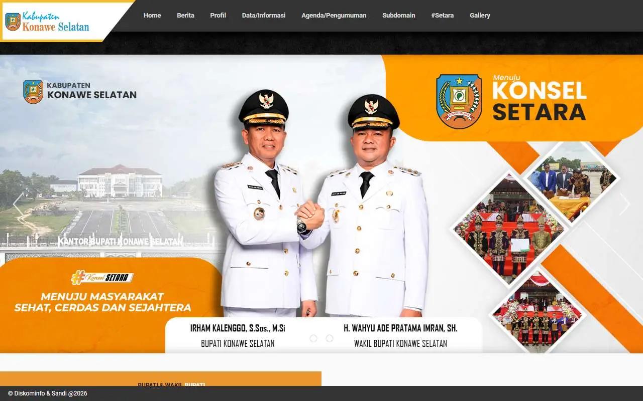 Tampilan website resmi Pemkab Konawe Selatan (konaweselatankab.go.id)