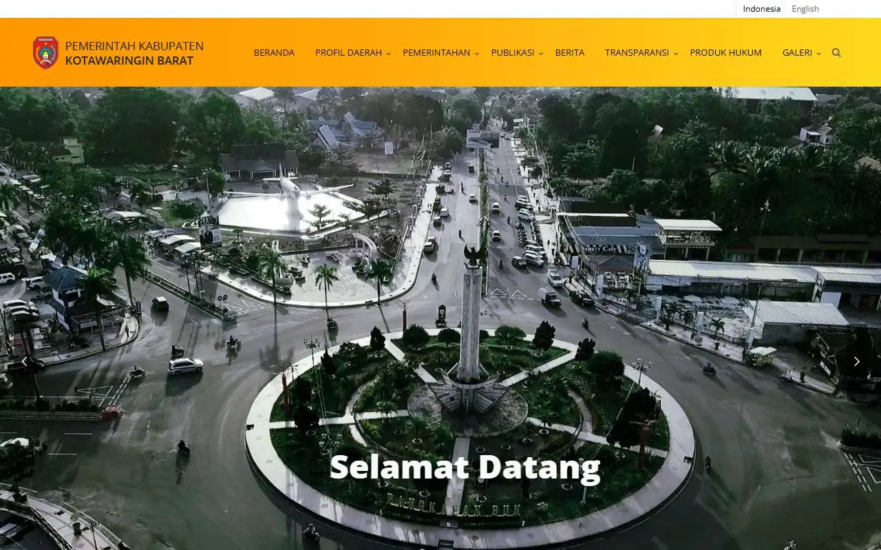 Tampilan website resmi Pemkab Kotawaringin Barat (kotawaringinbaratkab.go.id)