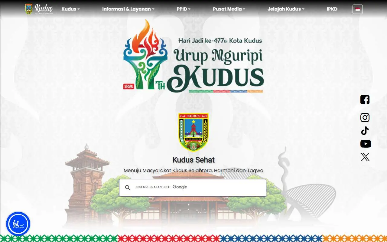 Tampilan website resmi Pemkab Kudus (kuduskab.go.id)